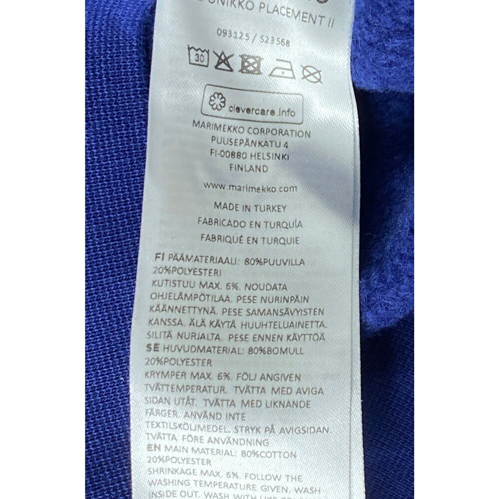NWT Marimekko Navy Flower Sweatshirt Halli Unikko Placement 92/98 2T (~24 Mo) - Picture 6 of 7